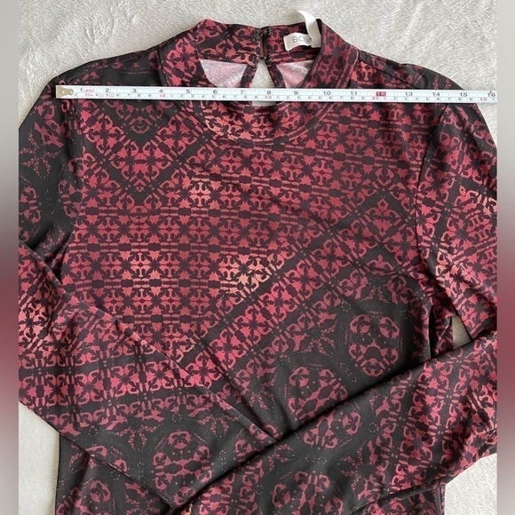 Bcbg Generation Womens  Dress Mock Neck Long Sleeve Black Red M - Picture 4 of 11